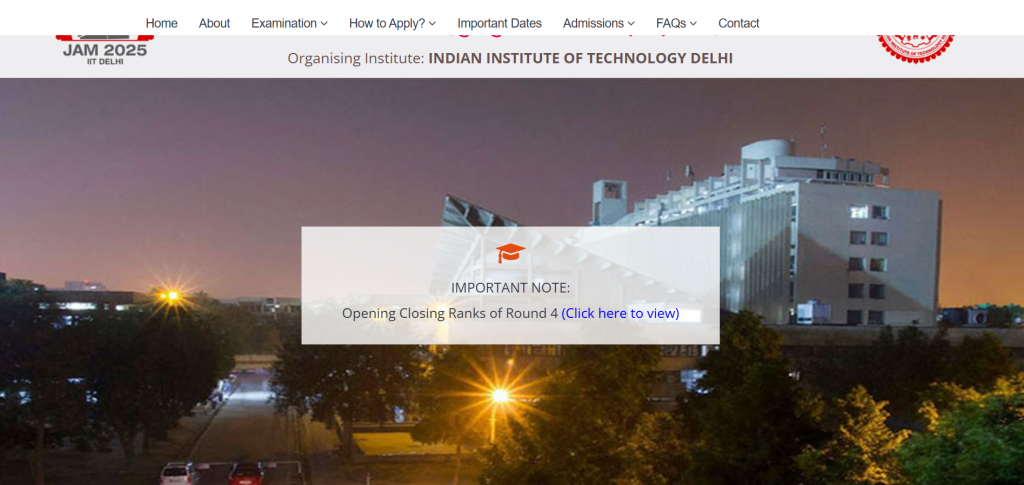 IIT JAM Admission List 2025