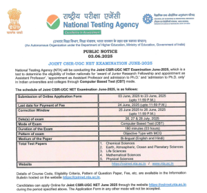 CSIR NET Notification